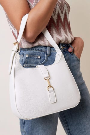 Bolso de mano con cierre dorado Negro Poliuretano h5 Imagen3